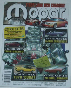 MOPAR COLLECTORS GUIDE 2005 JAN - ROAD RUNNER, CHARGER, EFI CHALL, '48 DESOTO